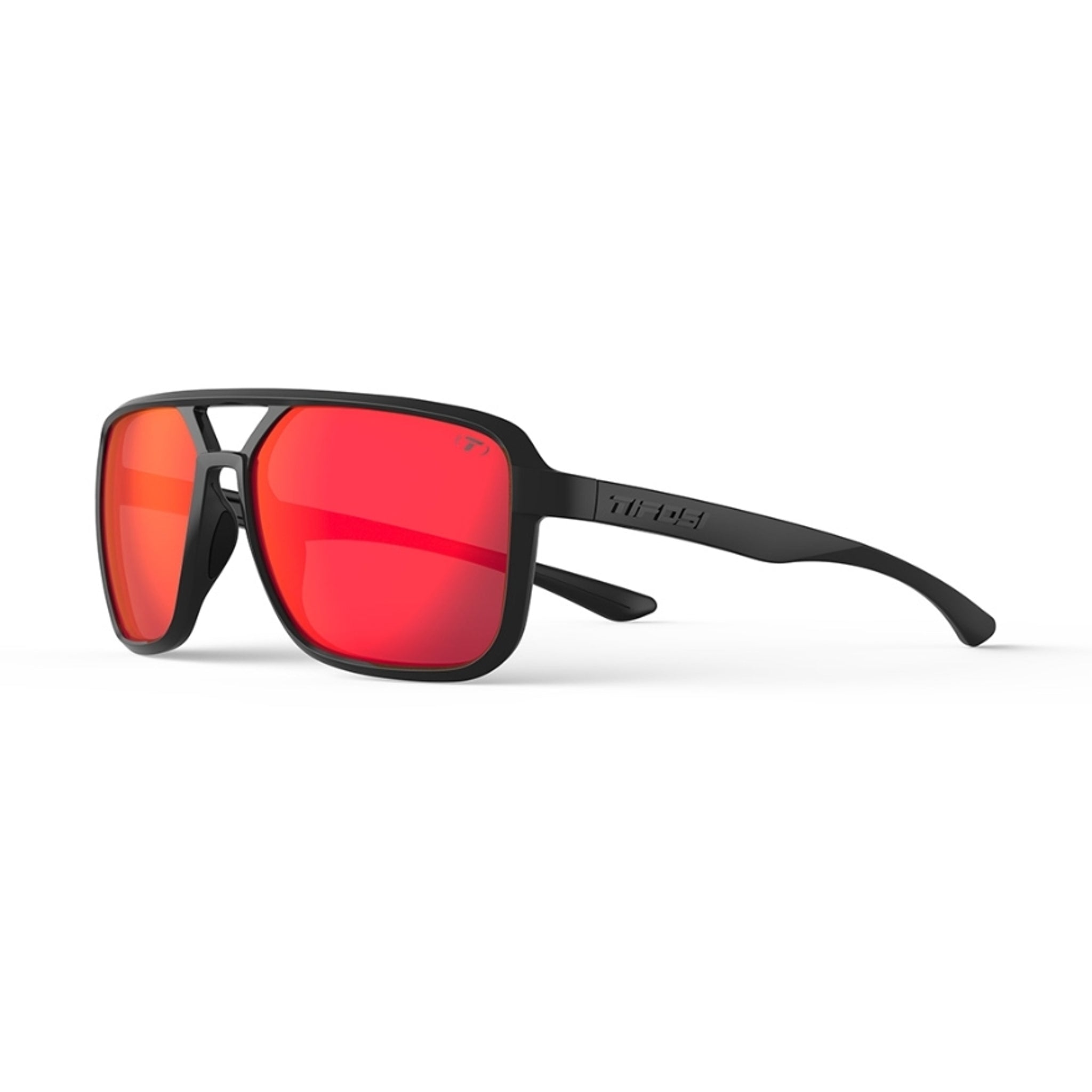 Tifosi Salto Sunglasses Blackout With Smoke Red Mirror Lens