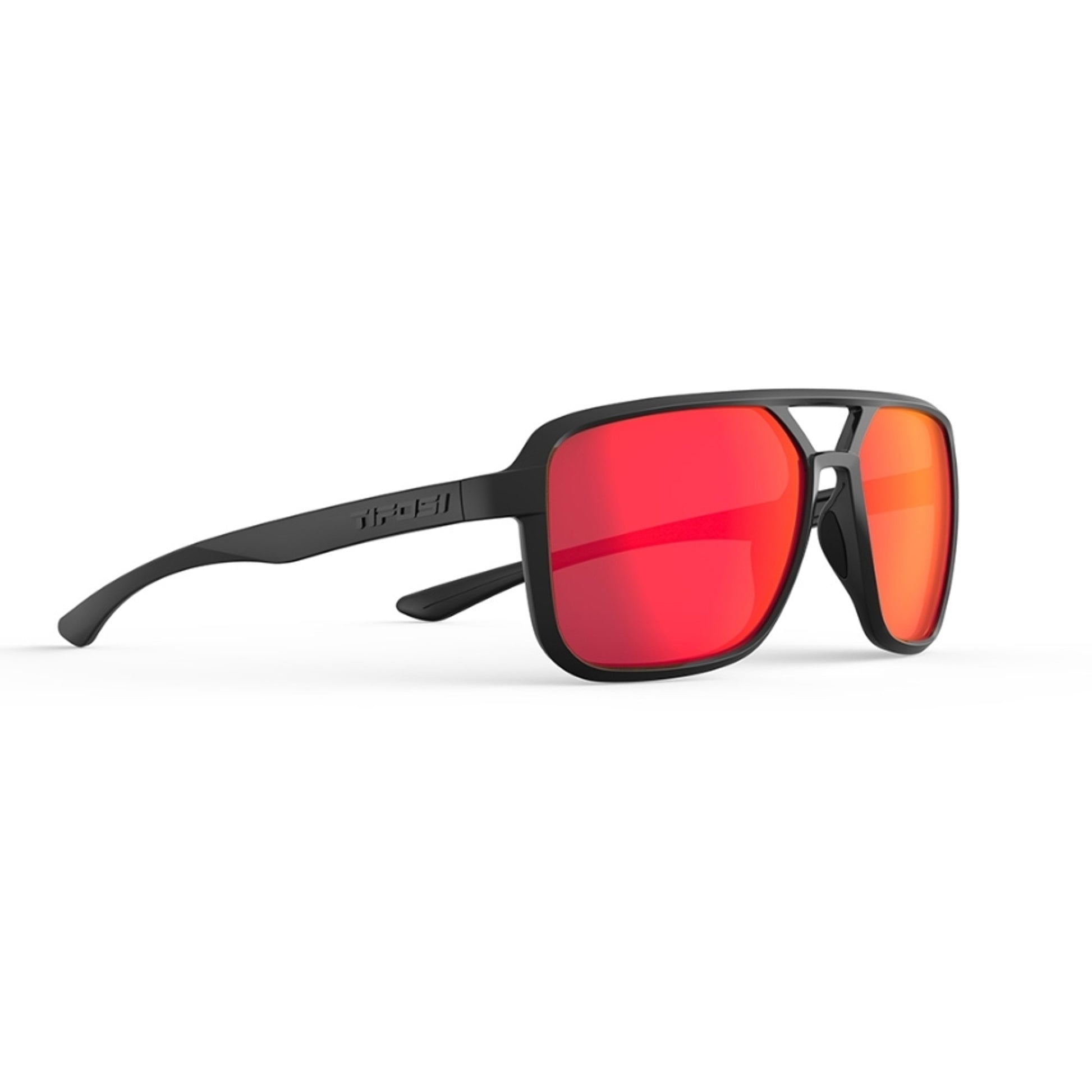 Tifosi Salto Sunglasses Blackout With Smoke Red Mirror Lens