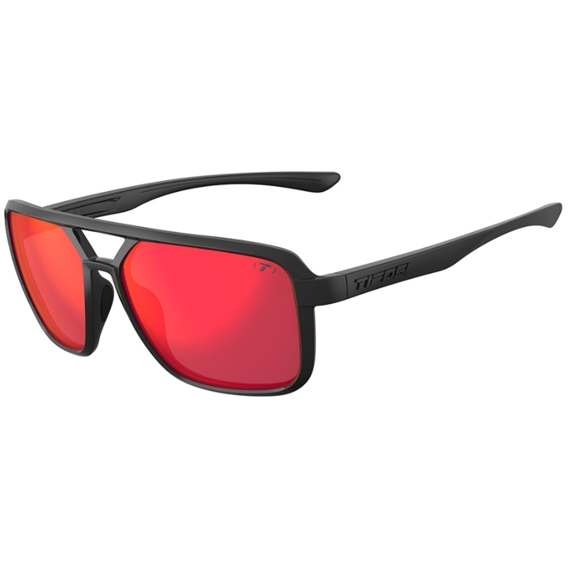Tifosi Salto Sunglasses Blackout With Smoke Red Mirror Lens