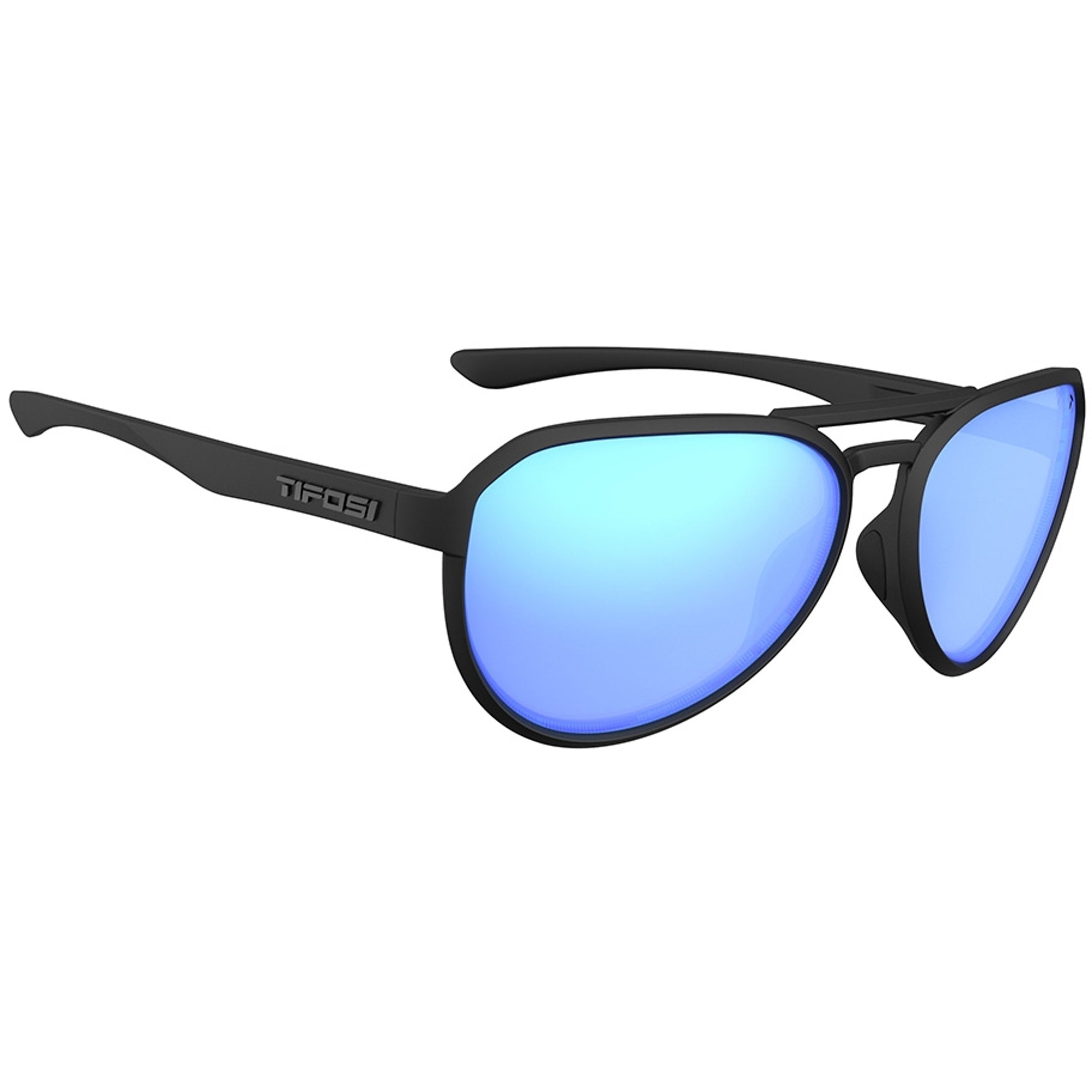 Tifosi Selca Sunglasses BlackOut with Sky Blue Mirror Polarized Lens