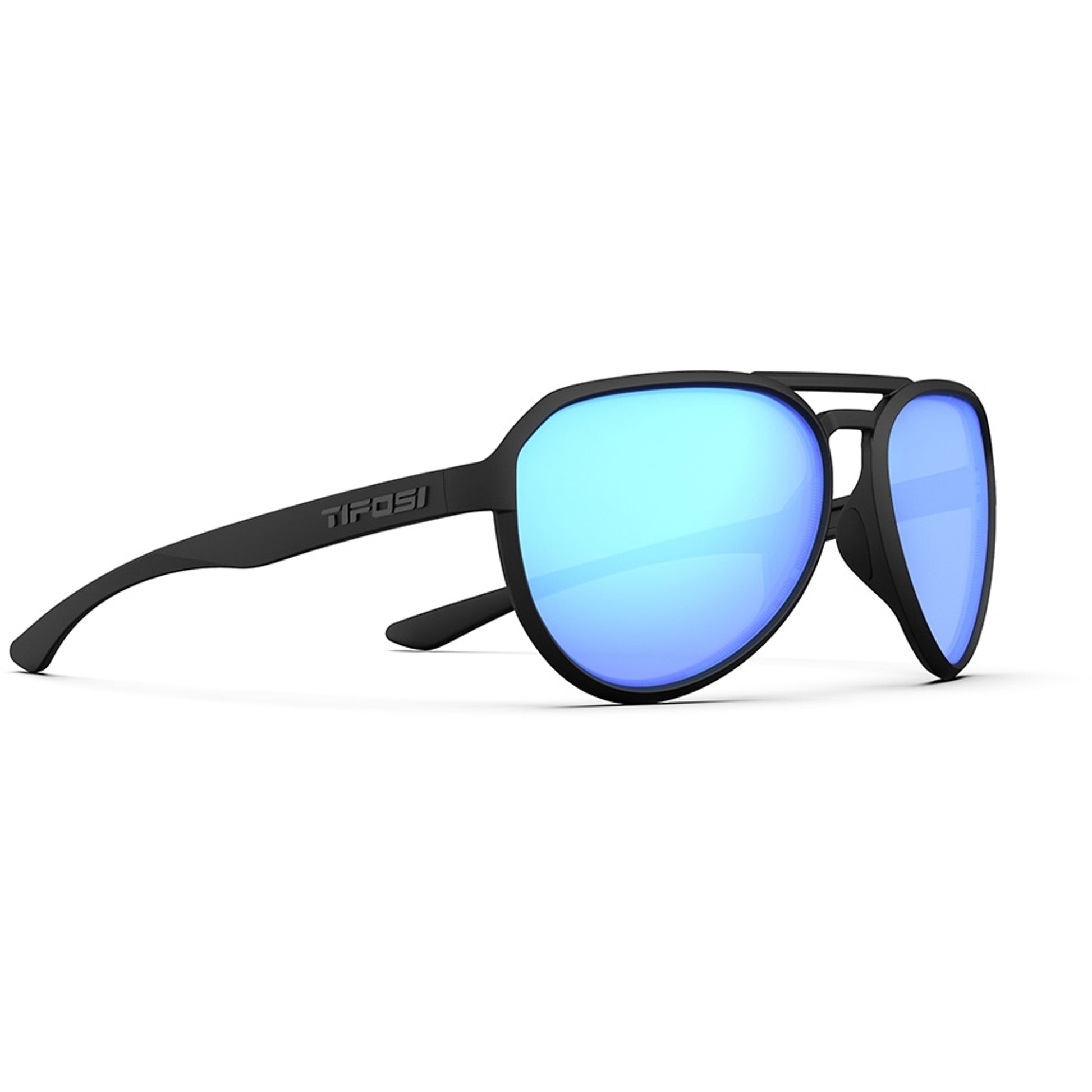 Tifosi Selca Sunglasses BlackOut with Sky Blue Mirror Polarized Lens