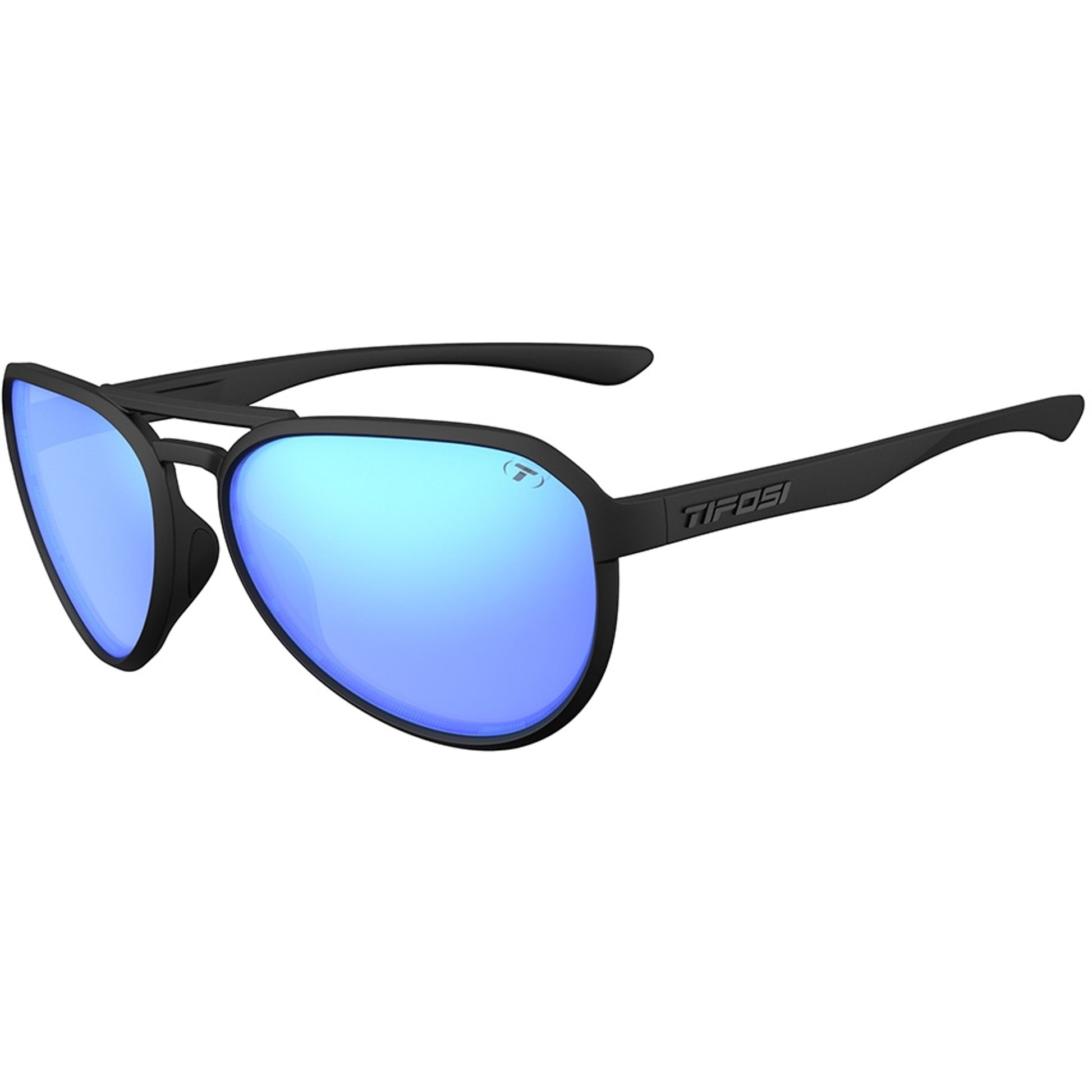 Tifosi Selca Sunglasses BlackOut with Sky Blue Mirror Polarized Lens