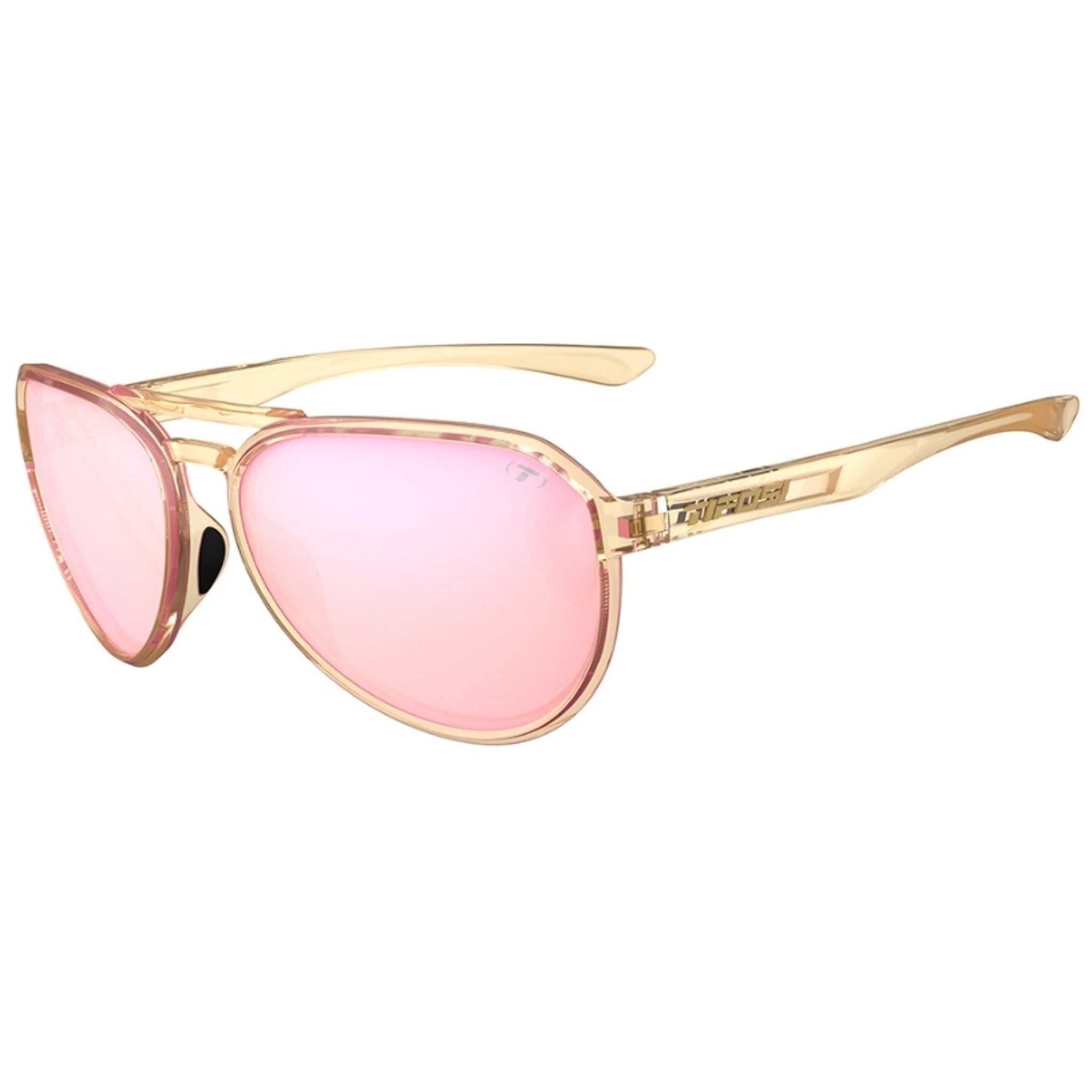 Tifosi Selca Sunglasses Crystal Brown With Pink Mirror Lens