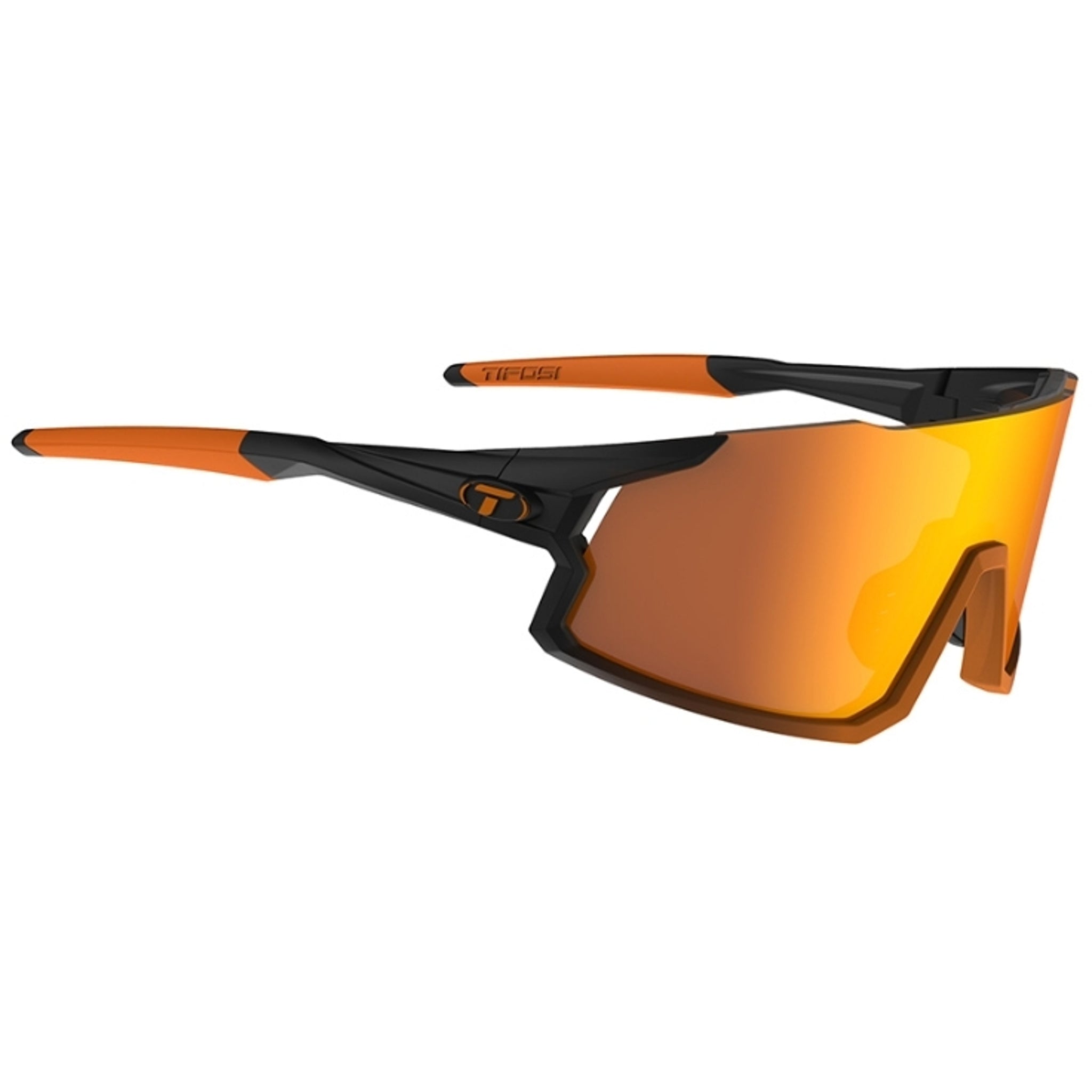 Tifosi Stash Sunglasses Black Orange Fade with Clarion Orange, Red and Clear Lens