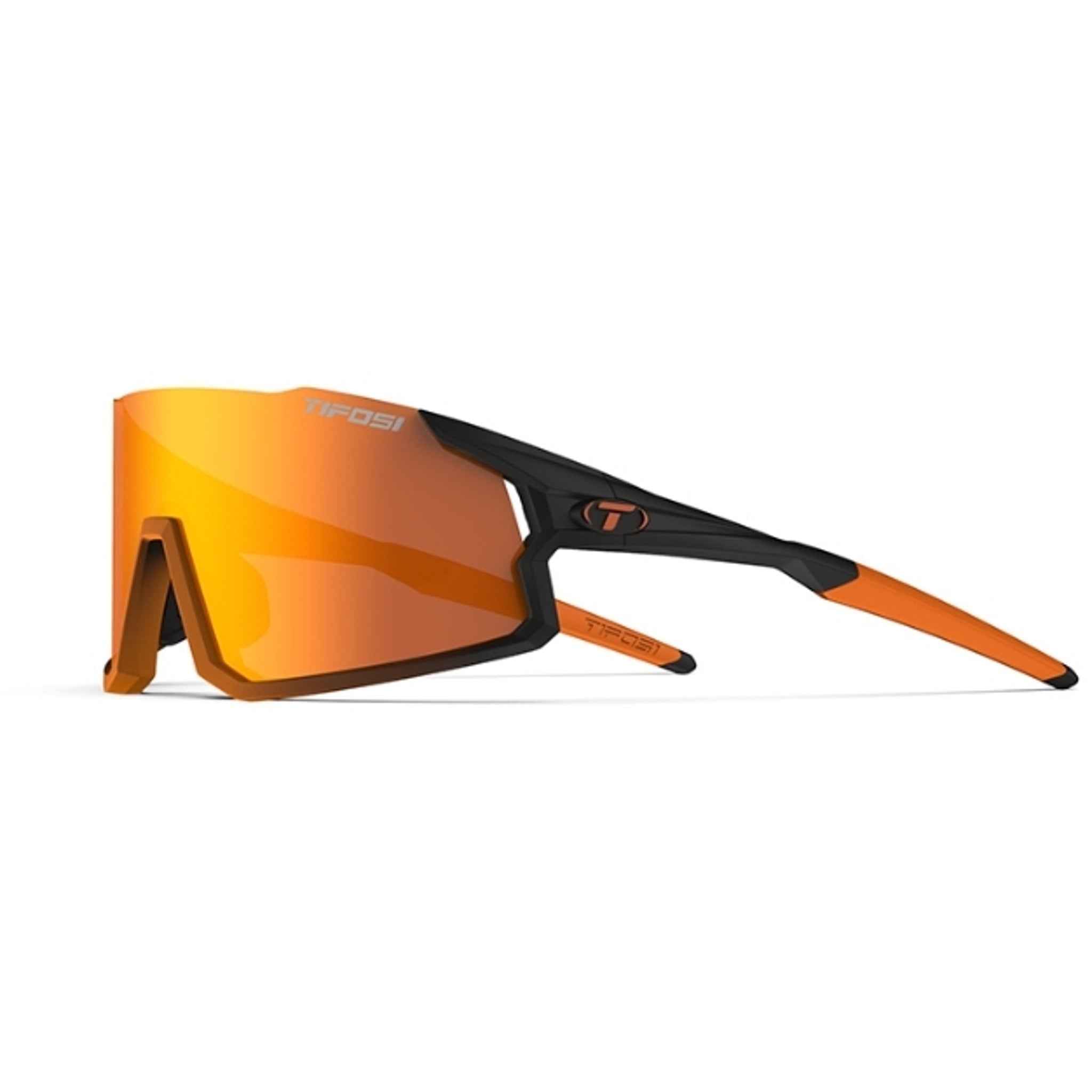 Tifosi Stash Sunglasses Black Orange Fade with Clarion Orange, Red and Clear Lens