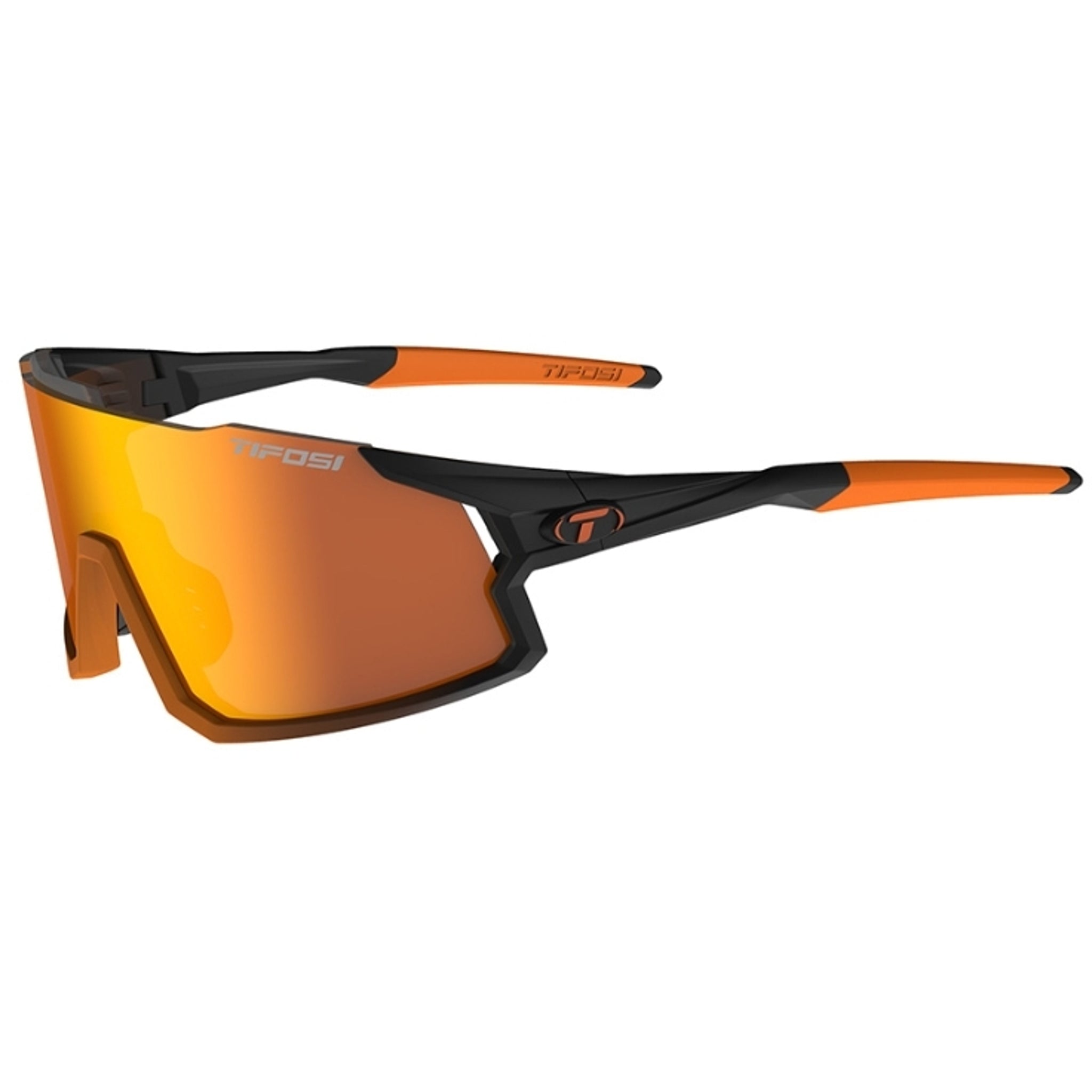 Tifosi Stash Sunglasses Black Orange Fade with Clarion Orange, Red and Clear Lens