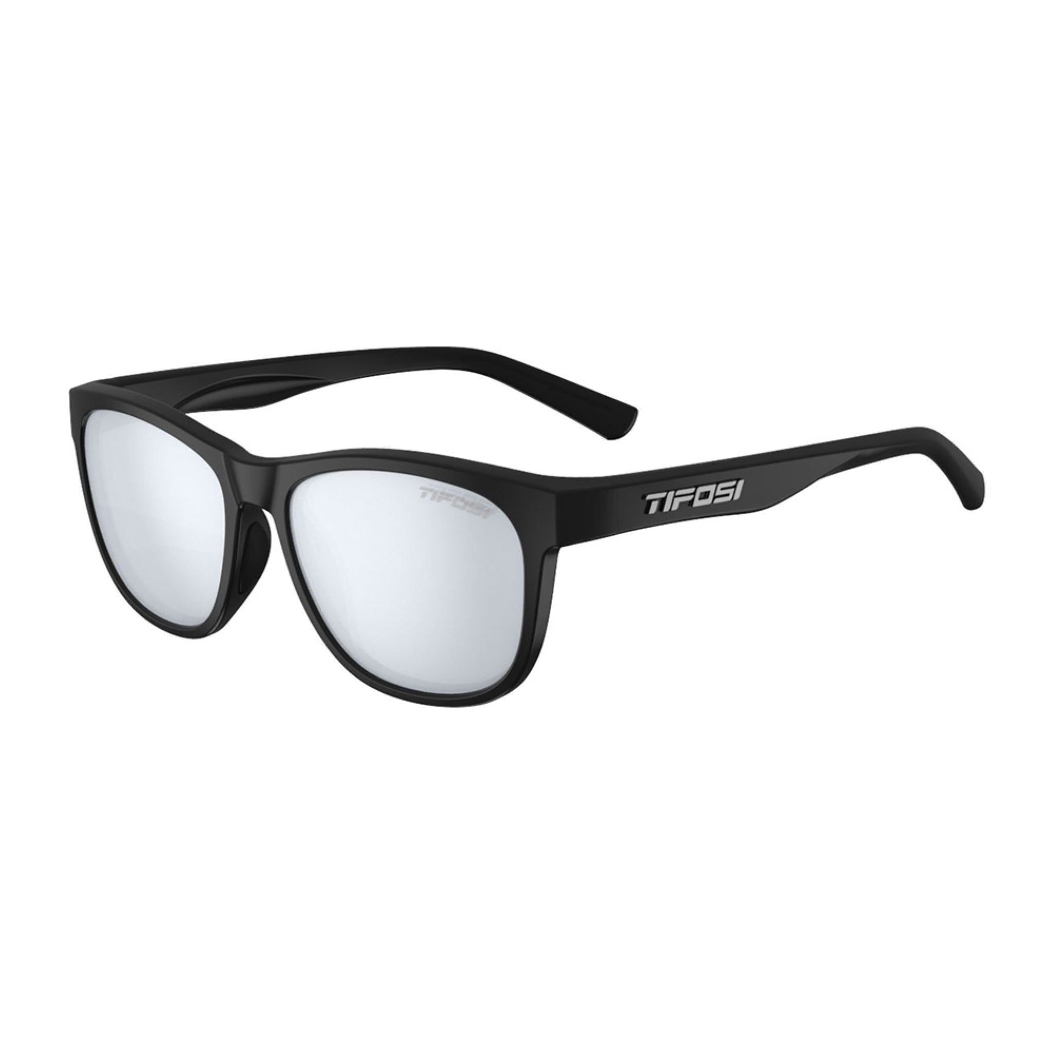 Tifosi Swank Sunglasses Satin Black/Smoke Bright Blue Lens
