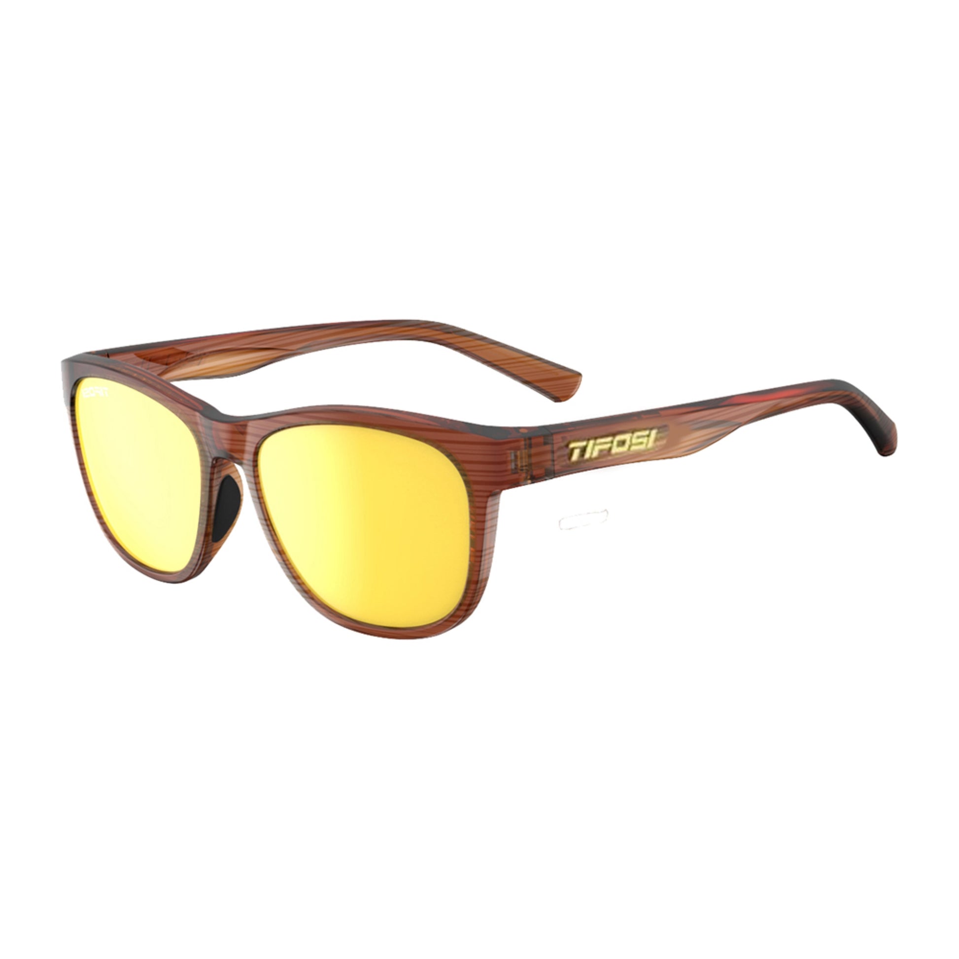 Tifosi Swank Sunglasses Woodgrain/Smoke Yellow Lens