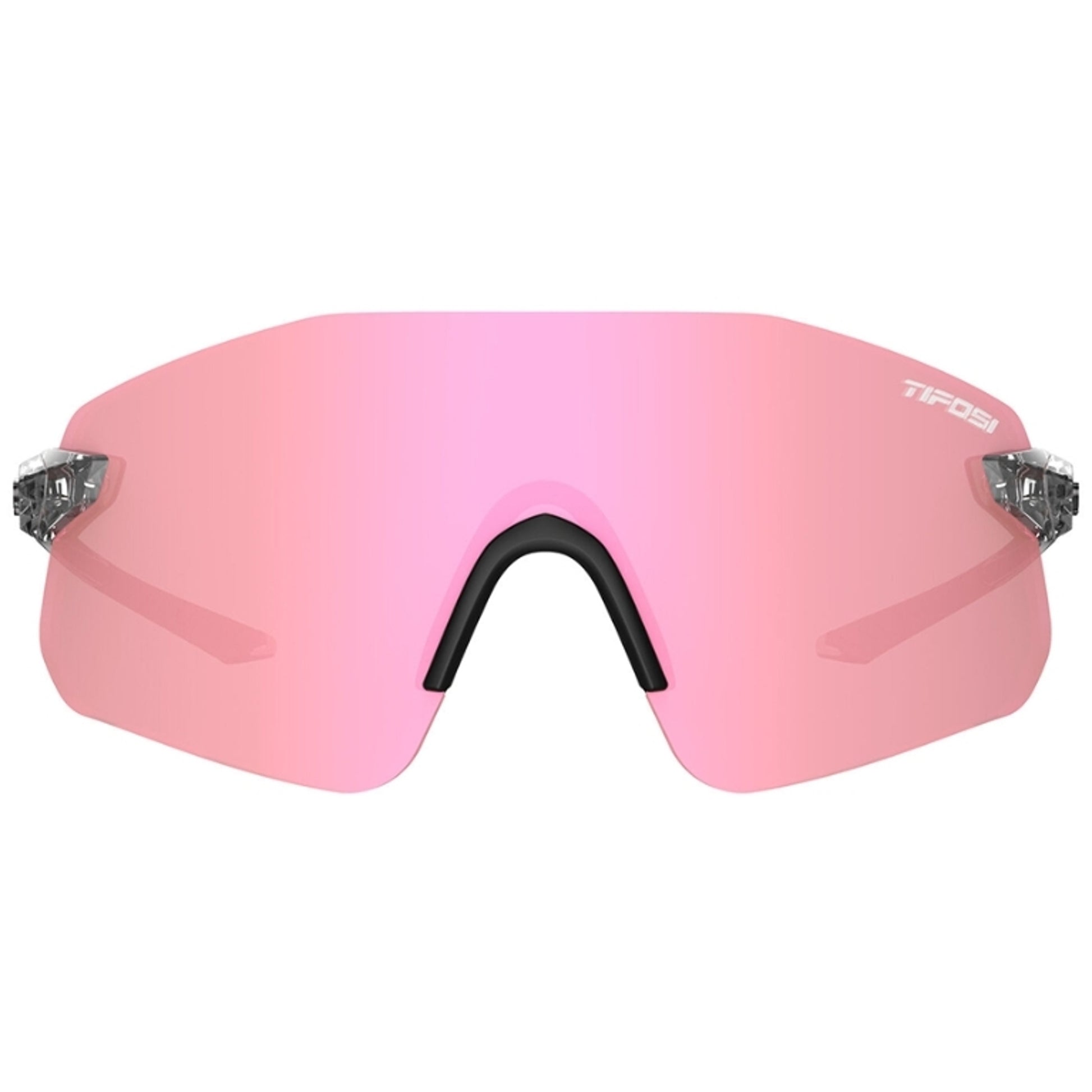 Tifosi Vogel Sl Sunglasses Crystal Clear With Pink Mirror Lens