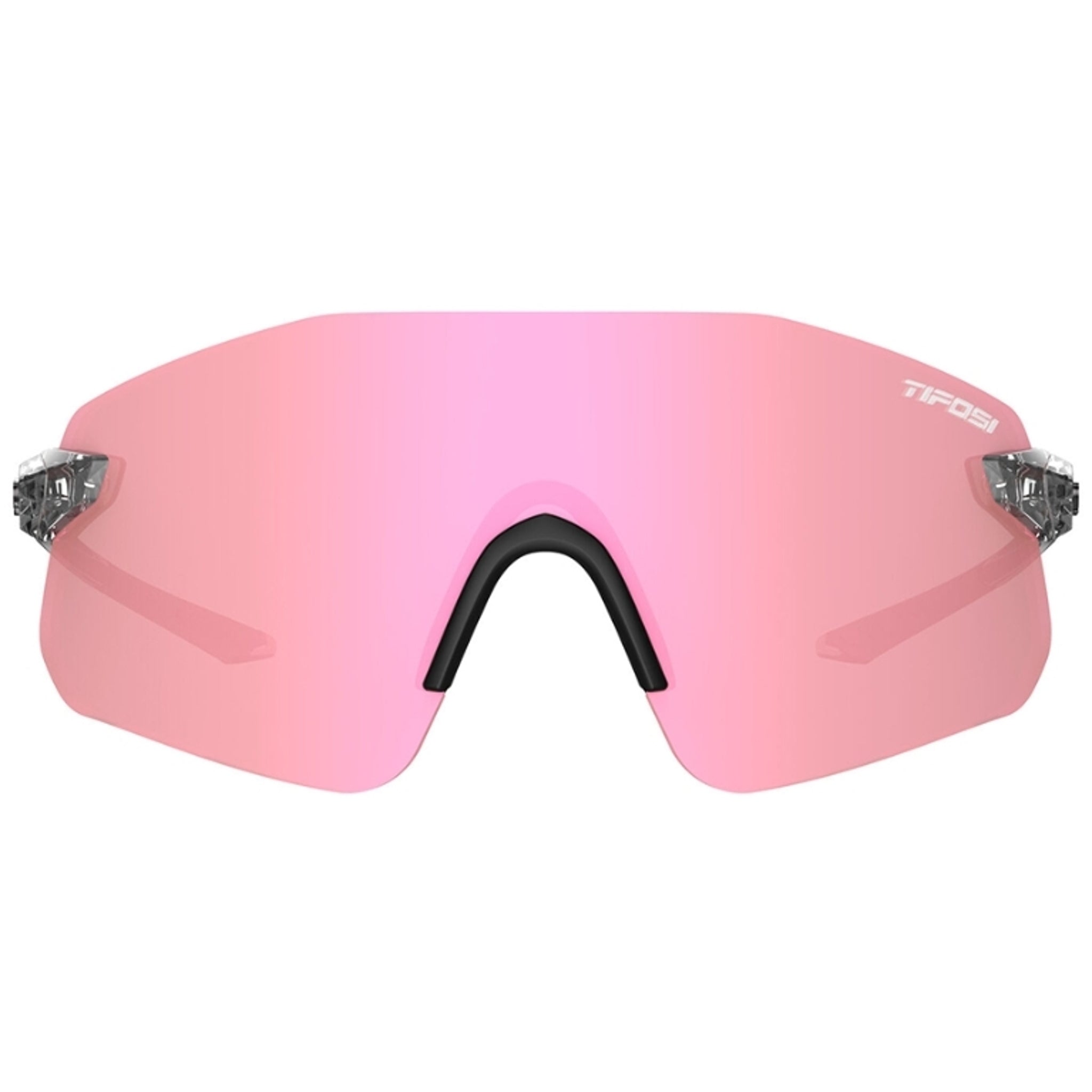 Tifosi Vogel Sl Sunglasses Crystal Clear With Pink Mirror Lens