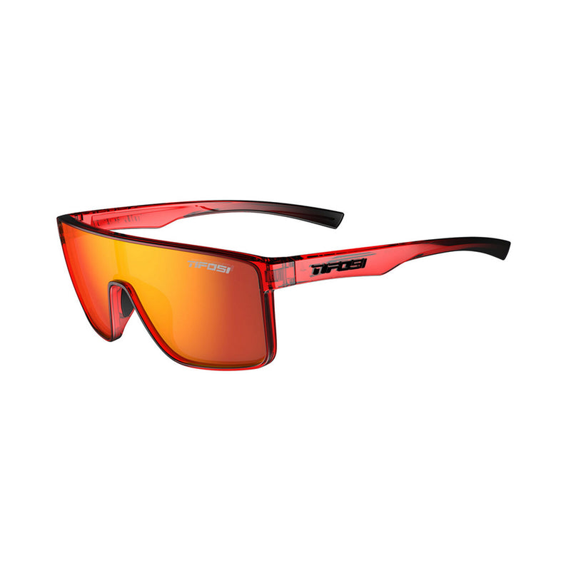 Tifosi Sanctum Sunglasses Crystal Red Fade with Smoke Red Mirror Lens