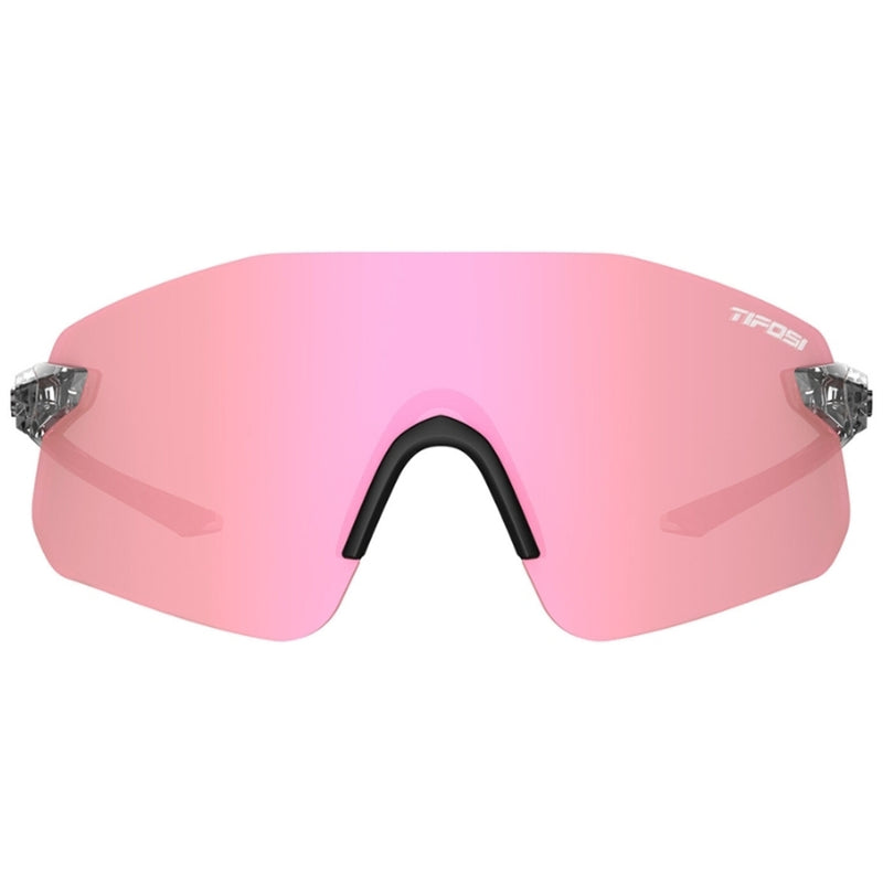 Tifosi Vogel Sl Sunglasses Crystal Clear With Pink Mirror Lens
