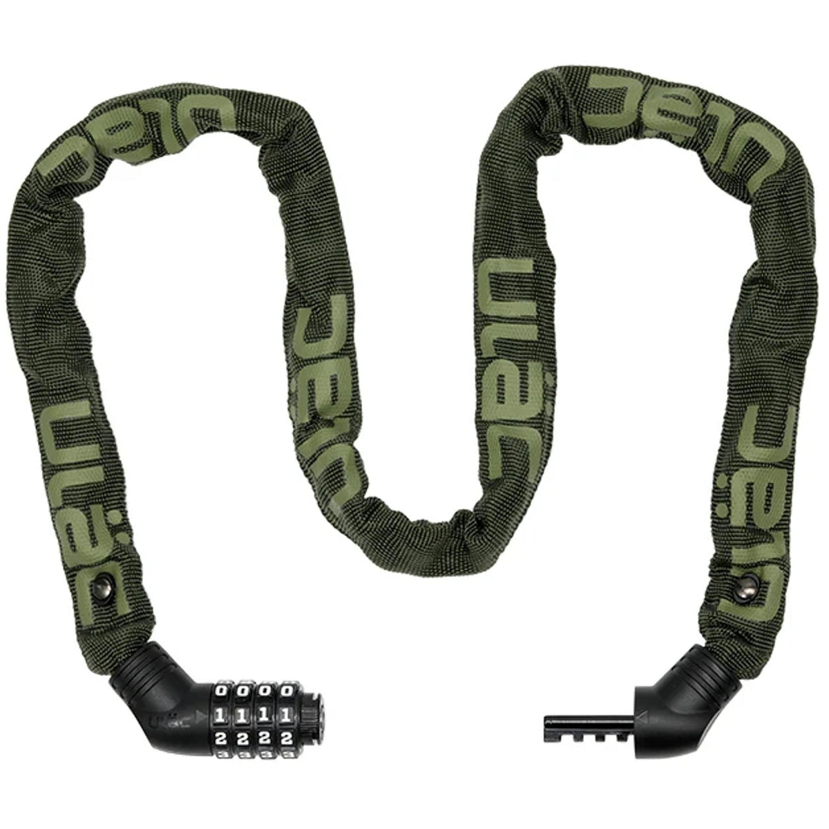 Fixed Chain Lock ULAC Street Fighter Hardened Steel Combo Chain Lock 5mm x 100cm Moss ...