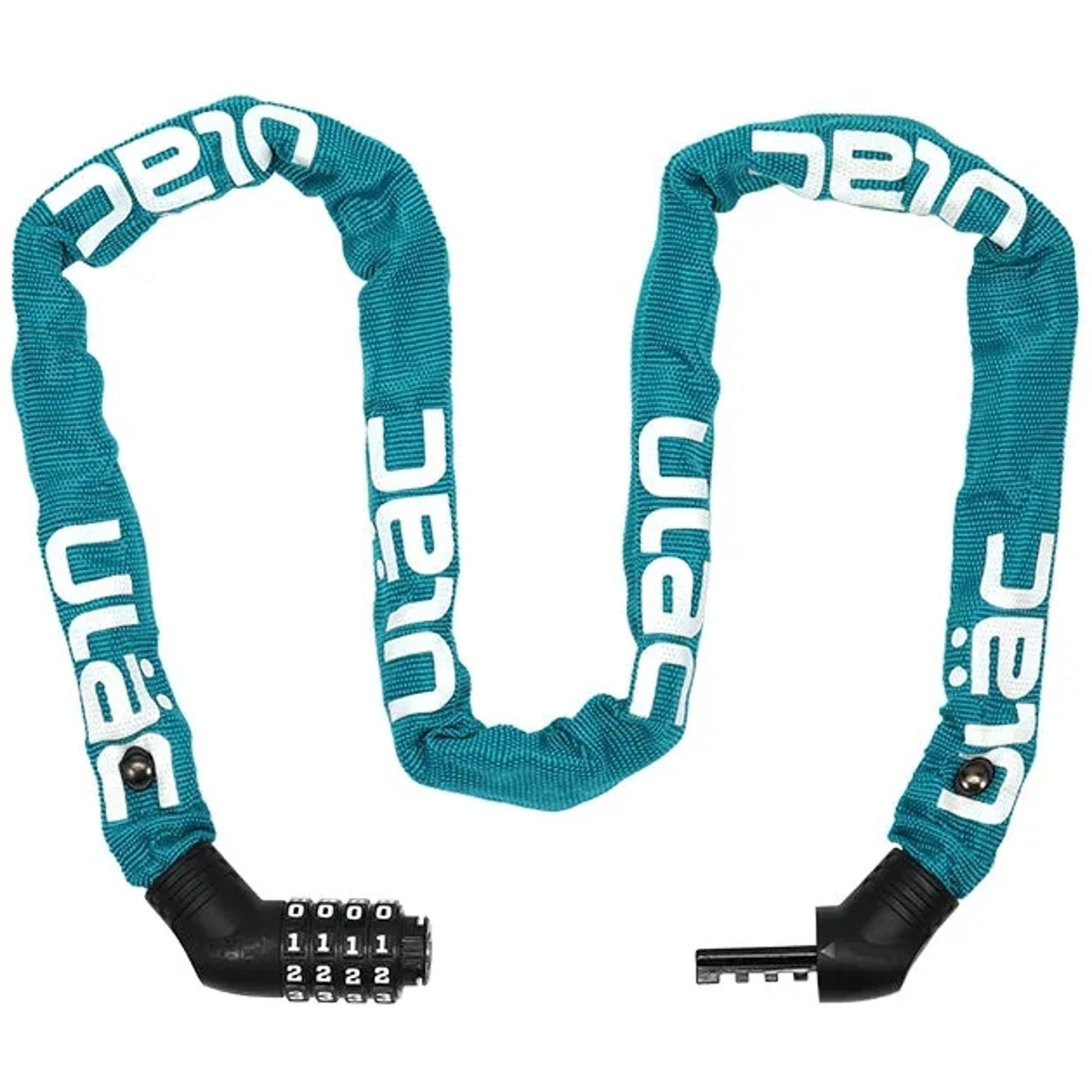 ULAC Street Fighter Hardened Steel Combo Chain Lock 5mm x 100cm Teal
