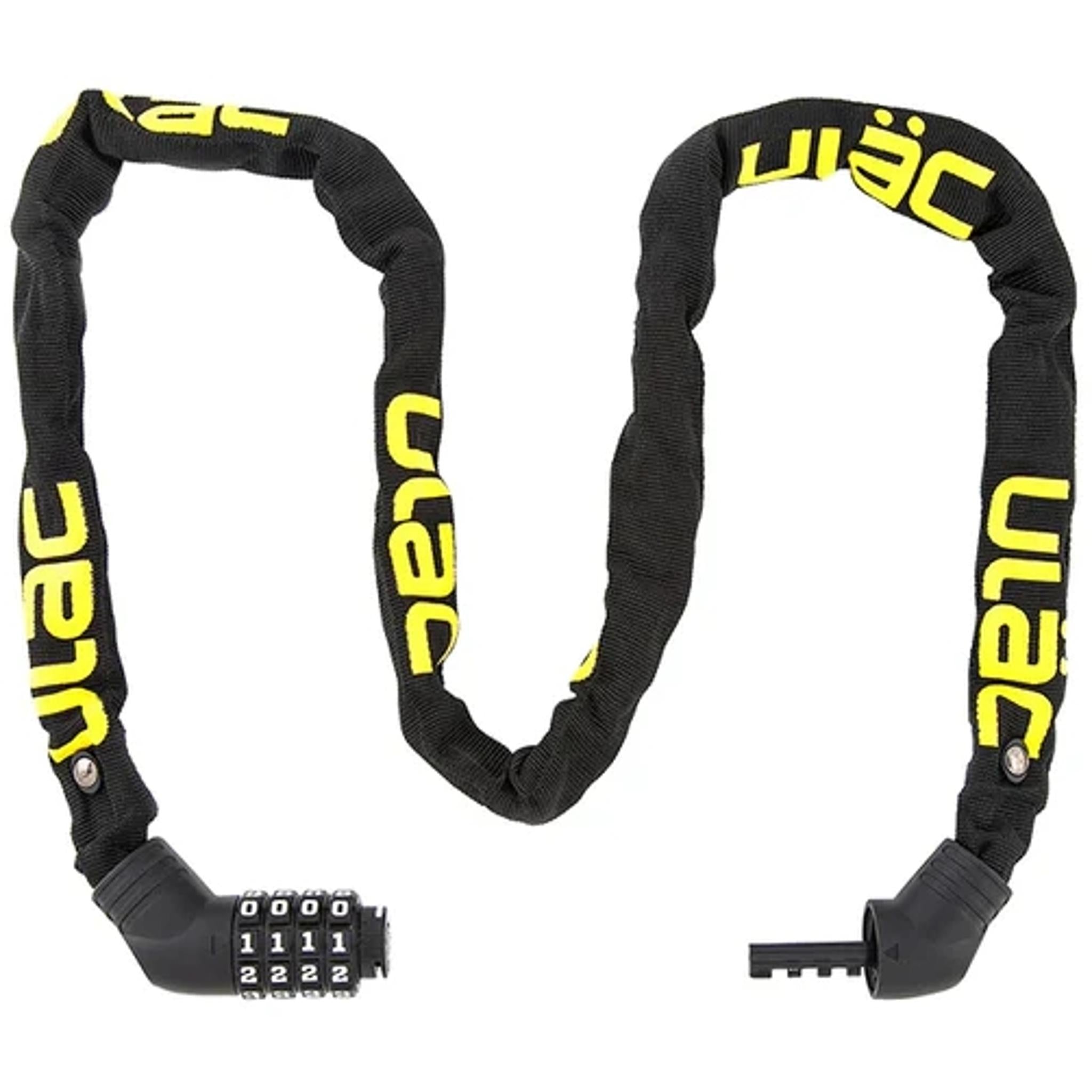 ULAC Street Fighter Hardened Steel Combo Chain Lock 5mm x 100cm Black/Yellow