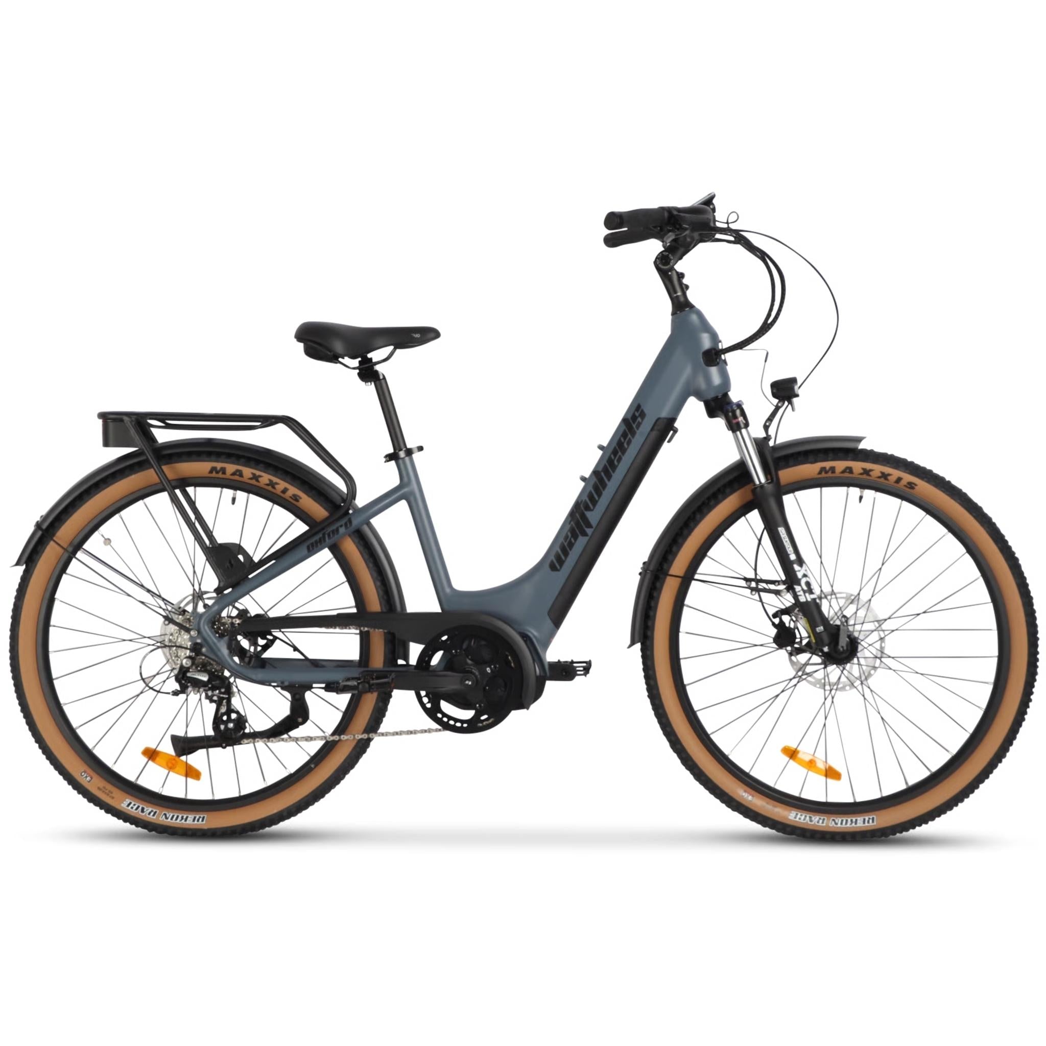 Wattwheels Oxford 27.5" Electric Hybrid Bike 672Wh Battery Denim Blue