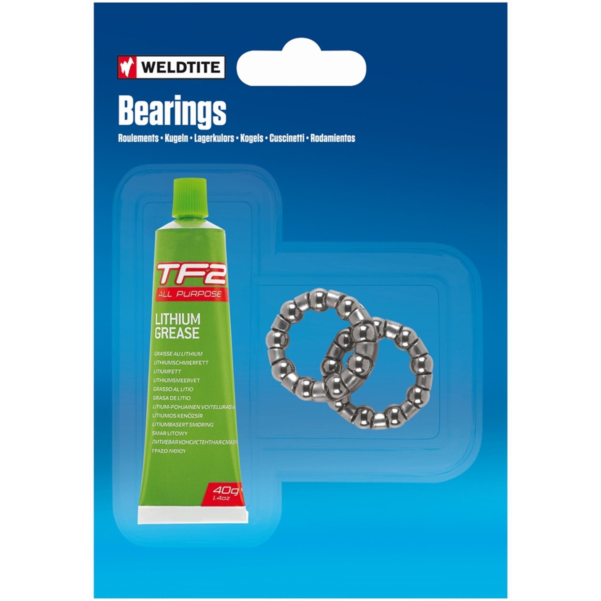 Weldtite Caged Front Hub Ball Bearings w/ Grease 3/16"