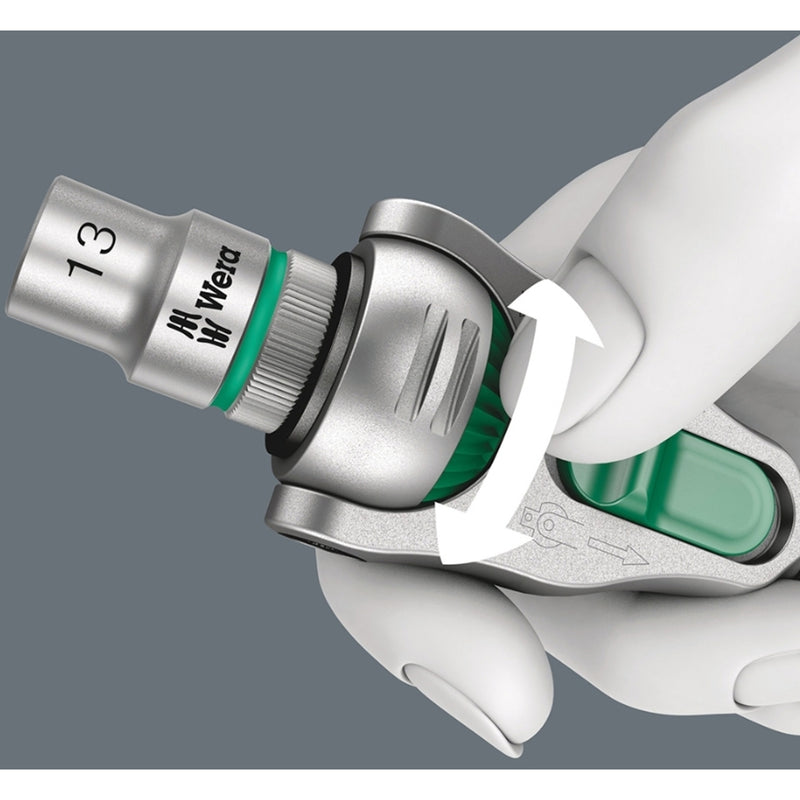 Wera Mini Ratchet 8008 A Zyklop with 1/4" Square Drive