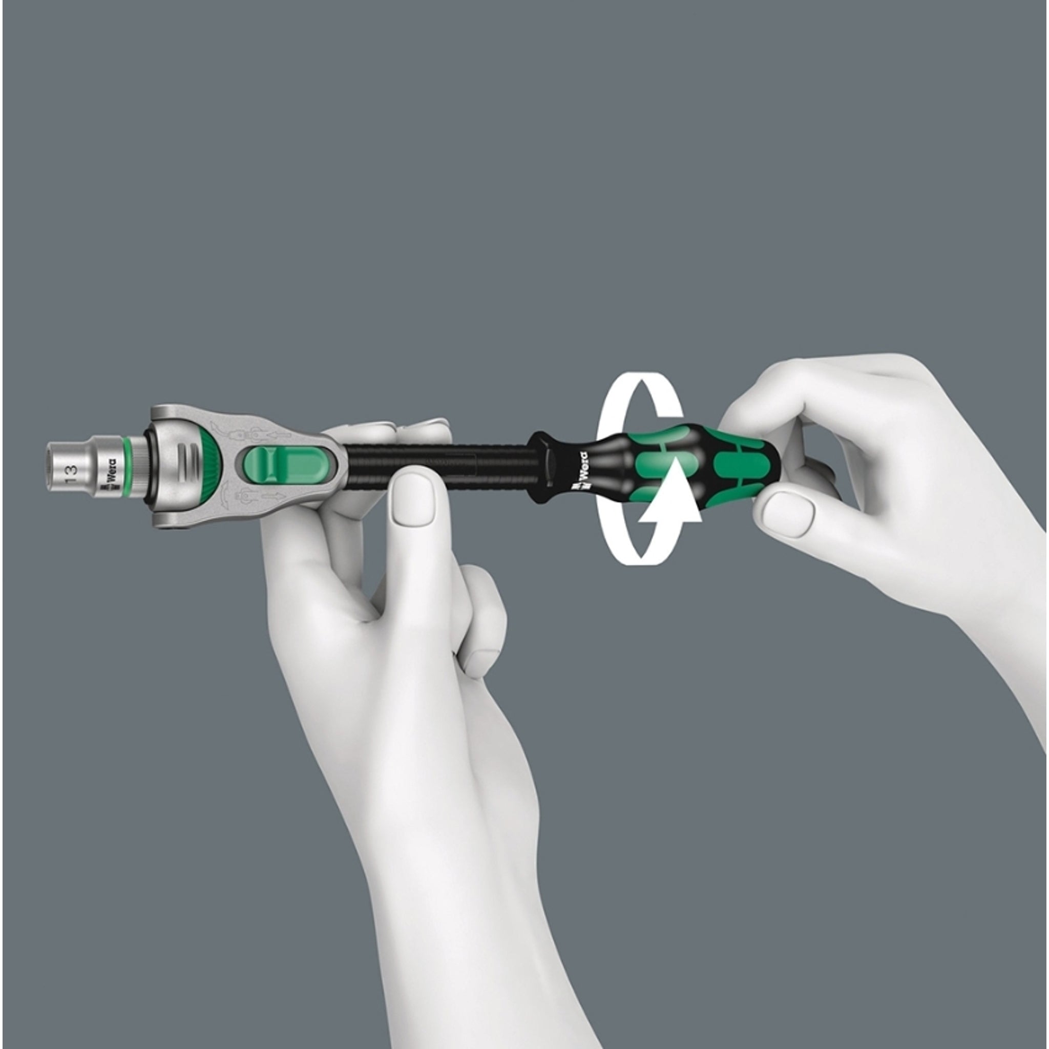 Wera Mini Ratchet 8008 A Zyklop with 1/4" Square Drive