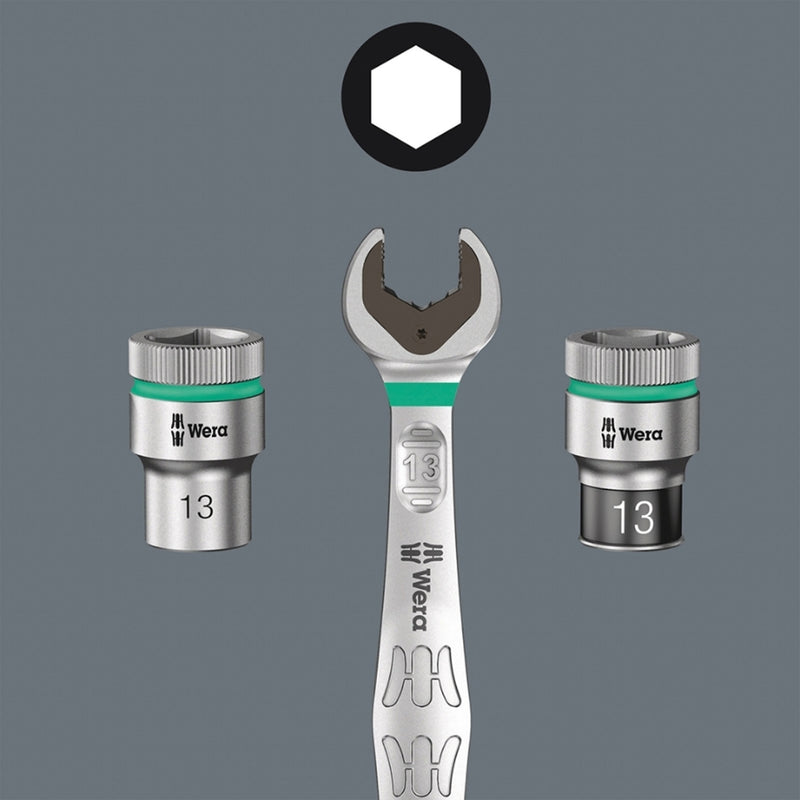 Wera Mini Ratchet 8008 A Zyklop with 1/4" Square Drive