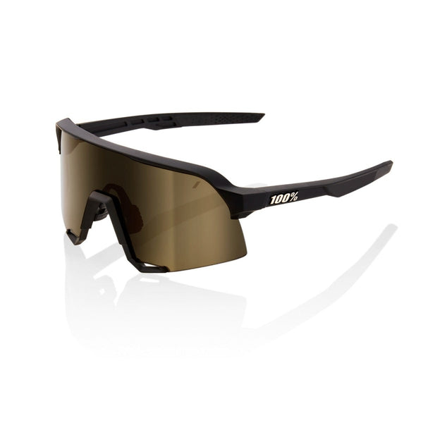 100% S3 Sunglasses Soft Tact Black with Soft Gold Lens