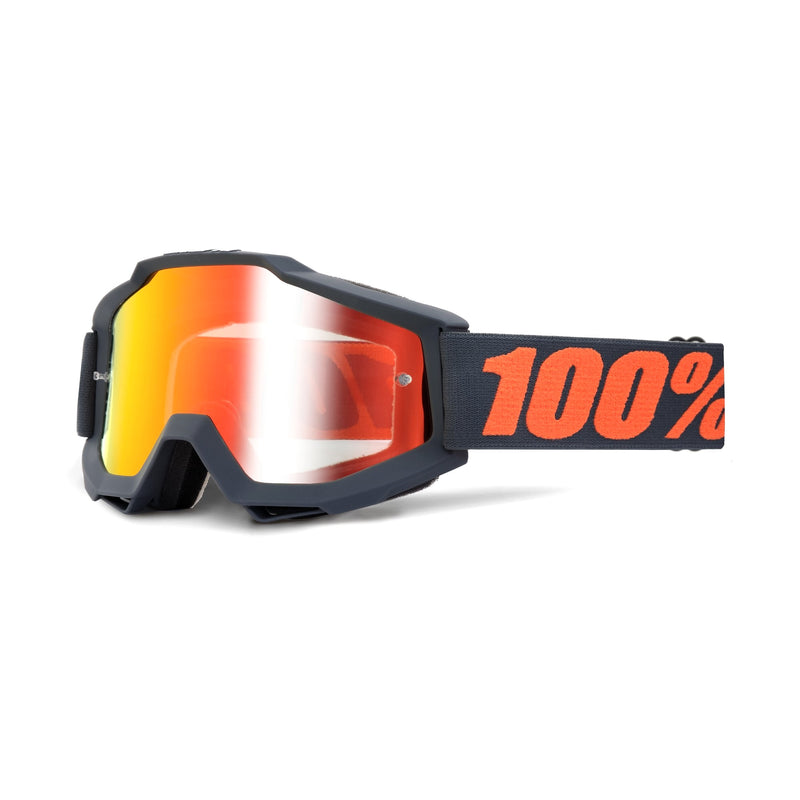 100% Accuri Goggles Matte Gunmetal with Red Mirror Lens