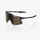 100% Hypercraft Sunglasses Matte Black with Soft Gold Mirror Lens