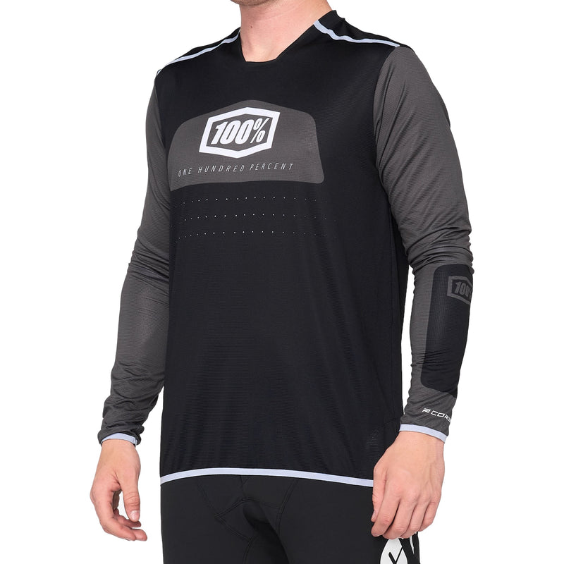 100% R-Core X Downhill Jersey Black & White