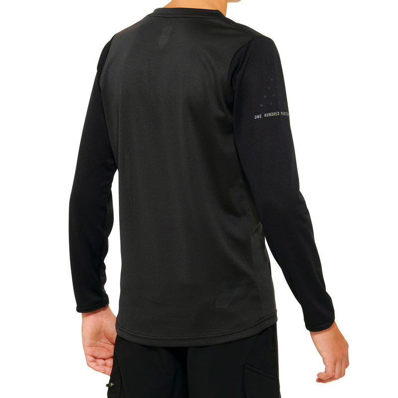 100% Ridecamp Youth Long Sleeve Jersey Black/Charcoal