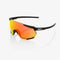 100% Racetrap Sunglasses Black with HiPER Red Multilayer Mirror Lens