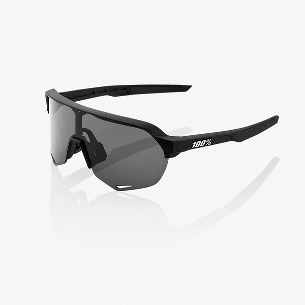 100% S2 Sunglasses Black with Smoke Lens