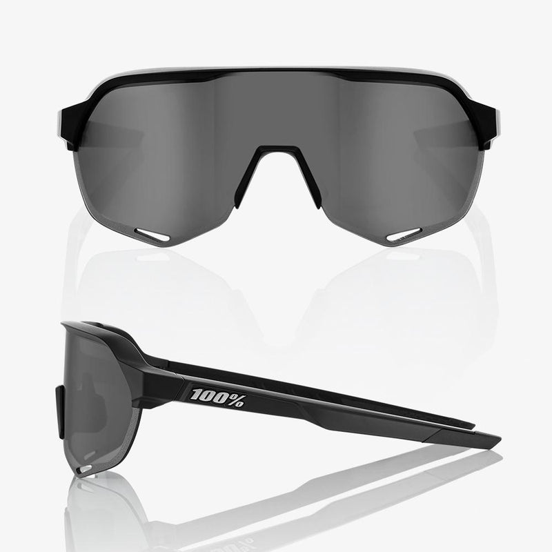 100% S2 Sunglasses Black with Smoke Lens