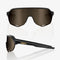 100% S2 Sunglasses Matte Black with Soft Gold Lens