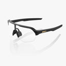 100% S2 Sunglasses Matte Black with Soft Gold Lens