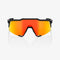 100% Speedcraft Sunglasses Black with HiPER Red Multilayer Mirror Lens