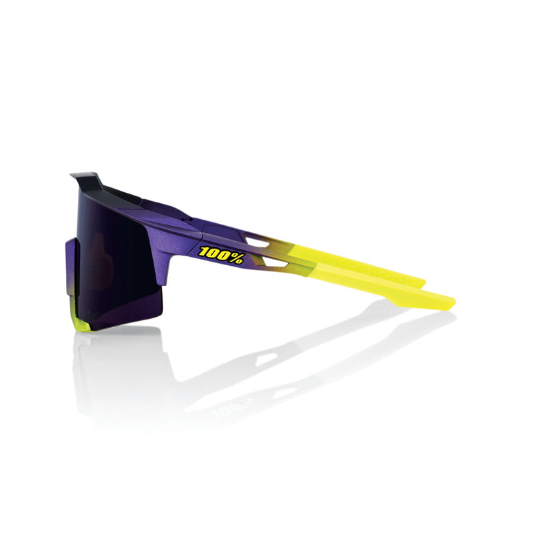 100% Speedcraft Sunglasses Matte Metallic Digital Brights with Dark Purple Lens