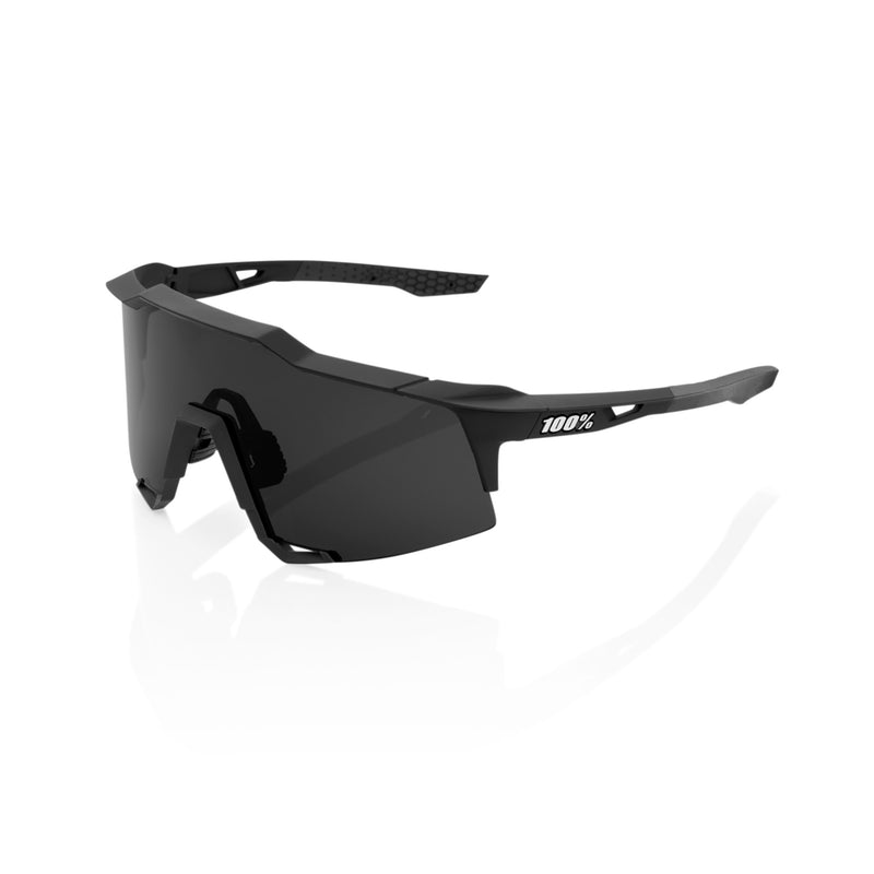 100% Speedcraft Sunglasses Soft Tact Black with Smoke Lens