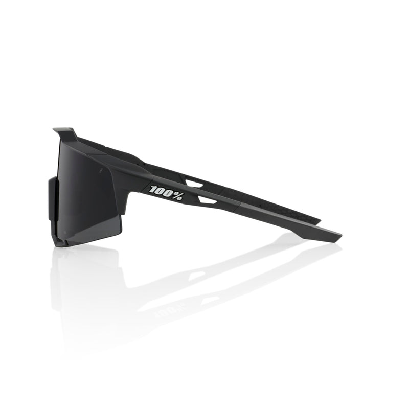 100% Speedcraft Sunglasses Soft Tact Black with Smoke Lens