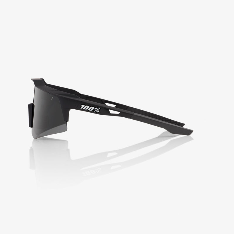 100% Speedcraft XS Sunglasses Soft Tact Black with Smoke Lens