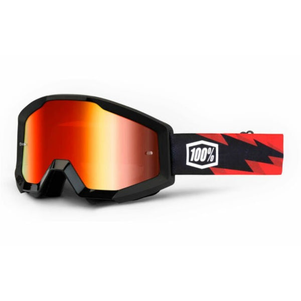 100% Strata Goggles Slash with Red Mirror Lens