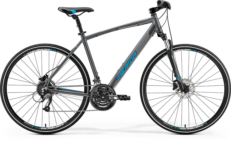 Merida Crossway 40D Hybrid Bike Silver/Blue (2019)