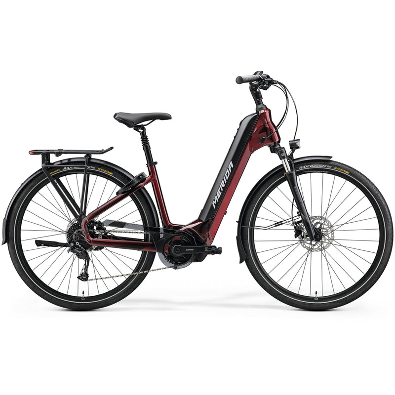 Merida Espresso City 400 EQ Electric Bike 504Wh Battery Burgundy Red/Black