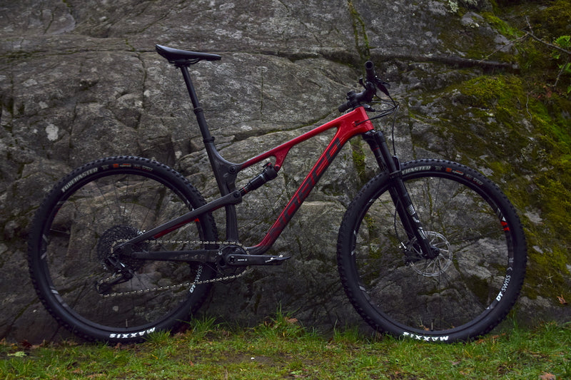 Norco Revolver FS1 120 XC Race Bike Black with Red Fade (2020)