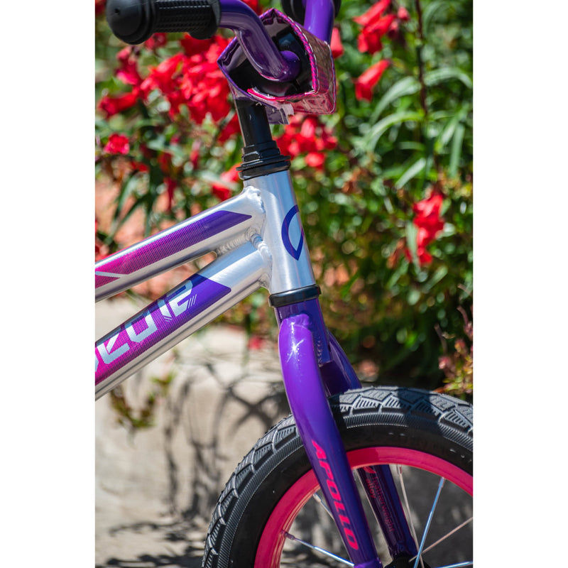 Apollo Neo 12" Kids Bike Brushed Alloy/Purple/Pink