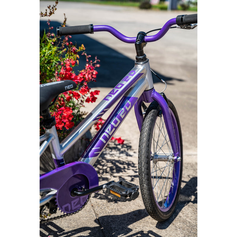 Apollo Neo 20" Kids Bike Brushed Alloy/Lavender/Purple