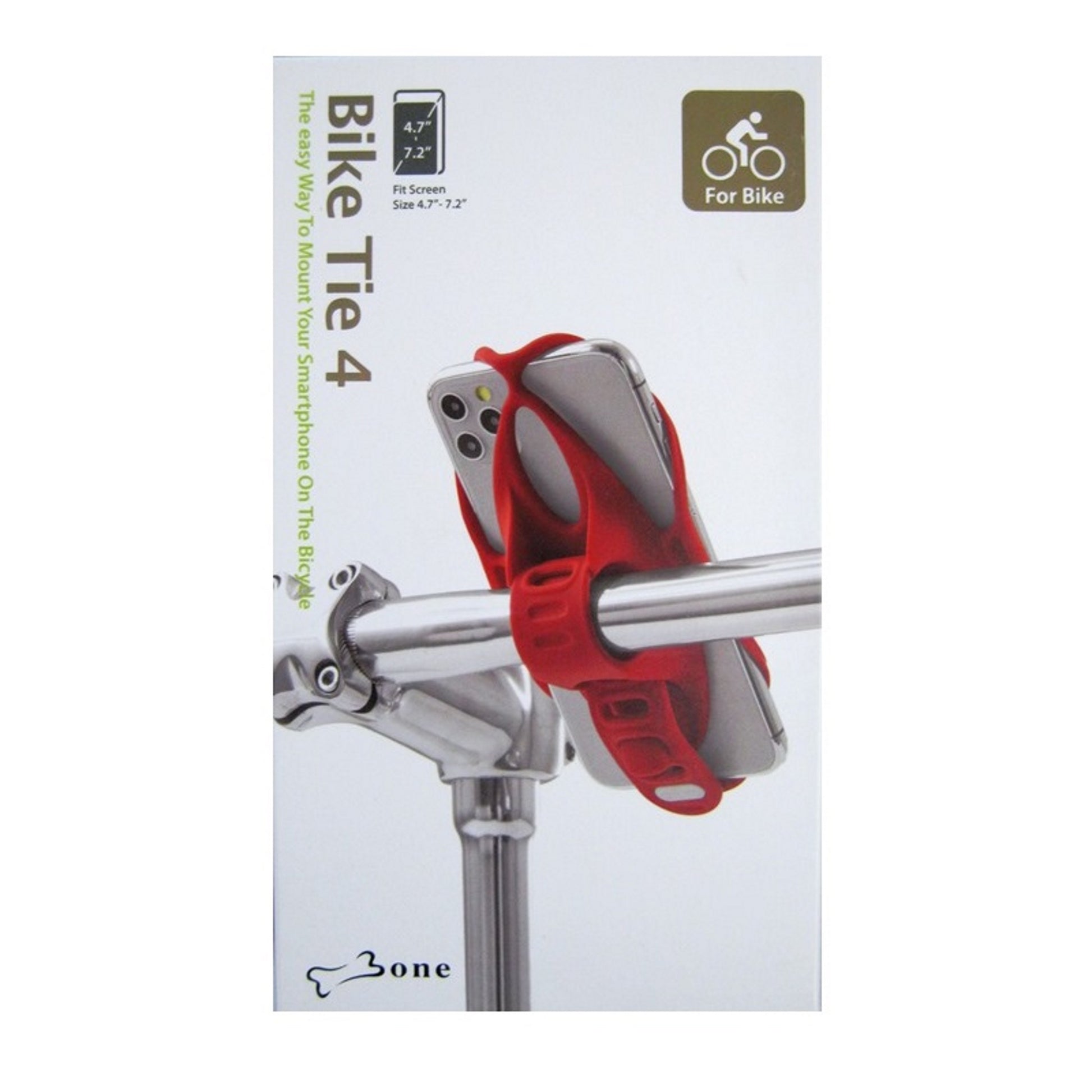 Bike Tie 4 Smartphone Handlebar Holder 4.7'' to 7.2'' Red