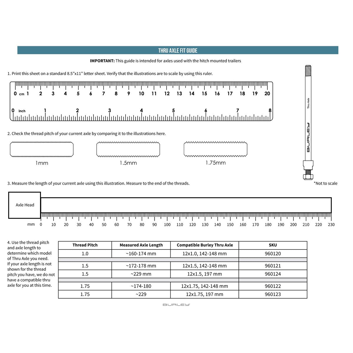 Burley Thru Axle 12 X 1.5, 172-178mm
