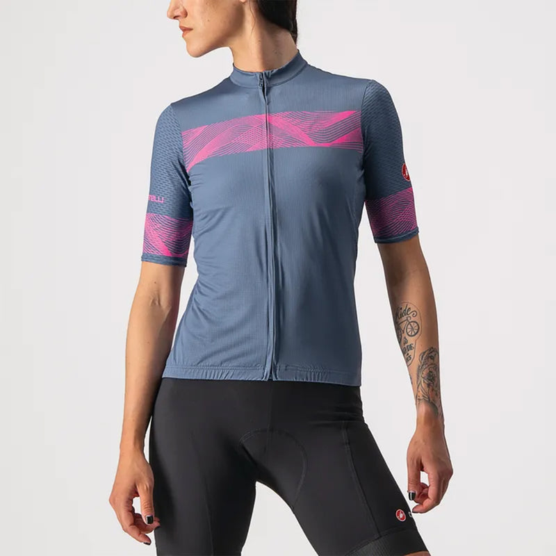 Castelli Fenice Wmns Jersey Light Blue/Pink