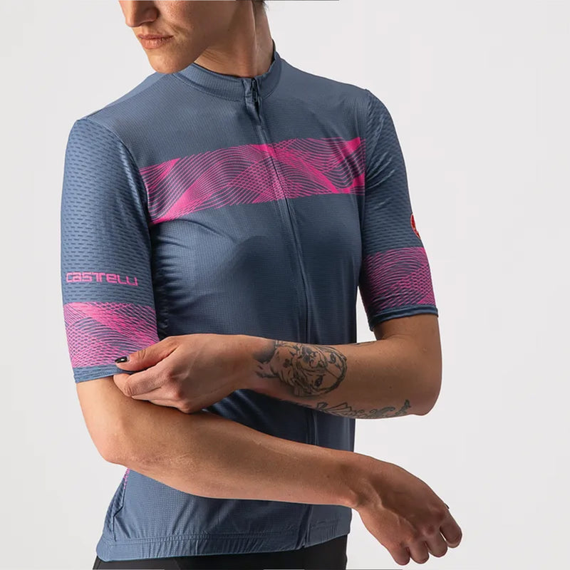 Castelli Fenice Wmns Jersey Light Blue/Pink