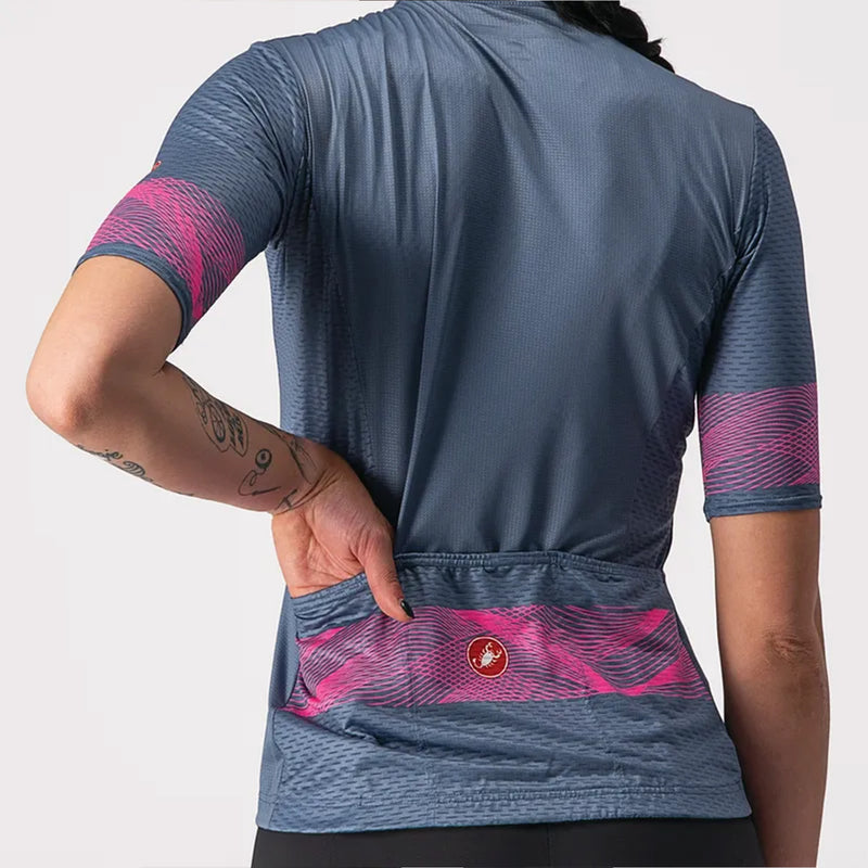 Castelli Fenice Wmns Jersey Light Blue/Pink